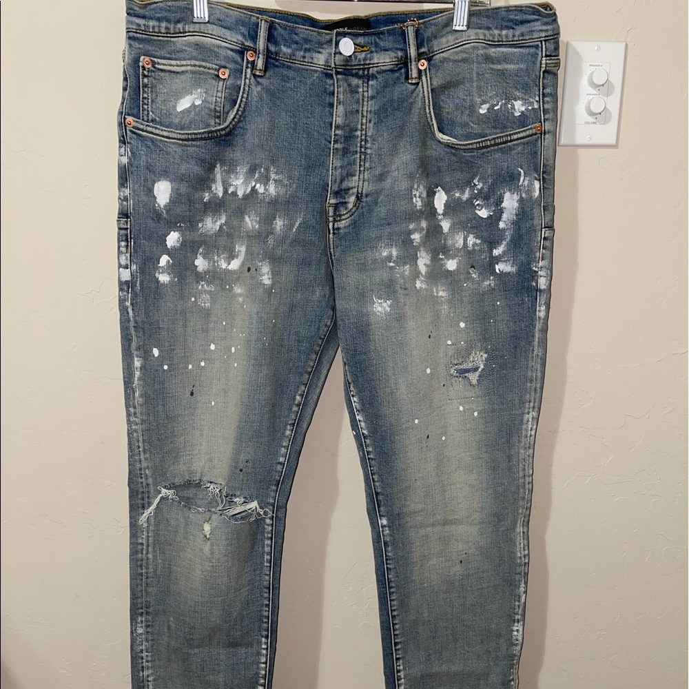 PURPLE BRAND - LIGHT WASH PAINT BLOWOUT - SLIM FIT